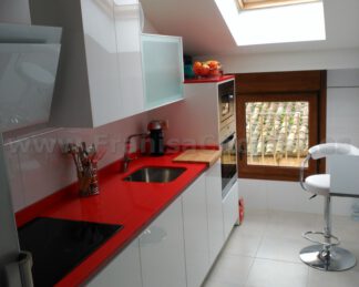 Muebles de cocina tirador gola blanco brillo