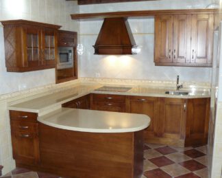 Muebles de cocina de madera castaño