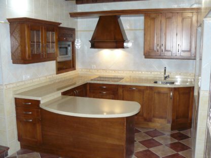 Muebles de cocina de madera castaño