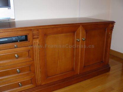 Mueble librería salón de madera a la medida - Imagen 10