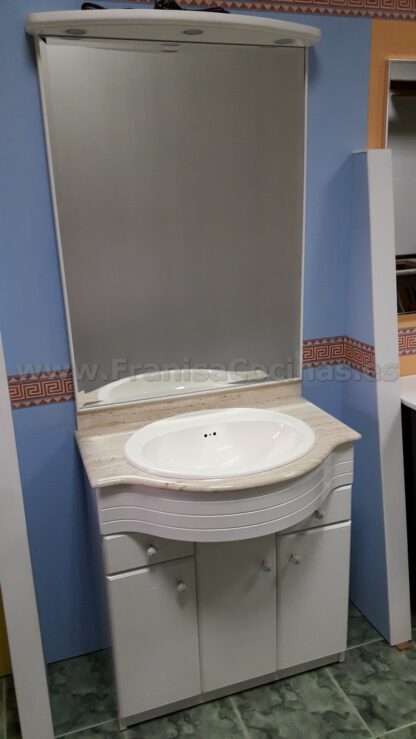 Mueble de baño lacado blanco de exposición - Imagen 3
