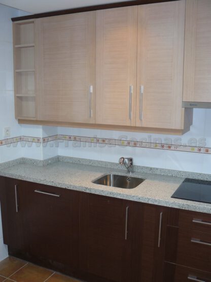 Muebles de cocina tablero marino wengué y roble pr