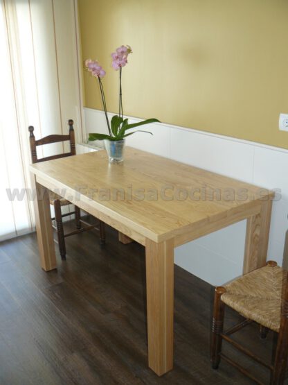 Mesa de cocina fija de madera maciza de fresno - Imagen 2