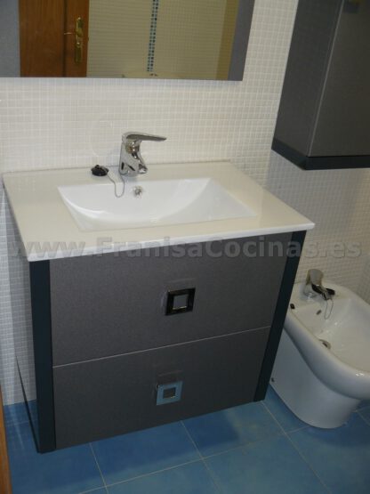 Mueble de baño lacado gris metalizado - Imagen 4