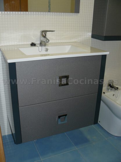 Mueble de baño lacado gris metalizado - Imagen 6
