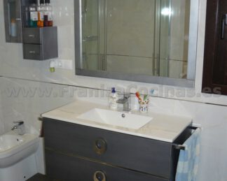 Mueble de baño metalizado gris