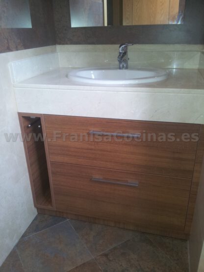 Mueble de baño laminado nogal a la medida - Imagen 2