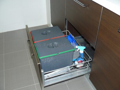 Muebles de cocina laminado blanco y wengue - Imagen 17
