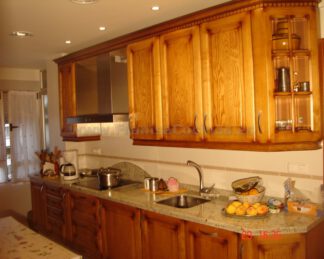 Muebles de cocina de madera de fresno