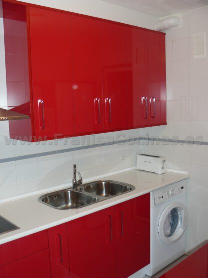 Muebles de cocina roja laminado estratificado AR+ - Imagen 4