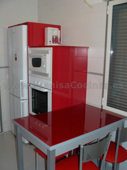 Muebles de cocina roja laminado estratificado AR+ - Imagen 9