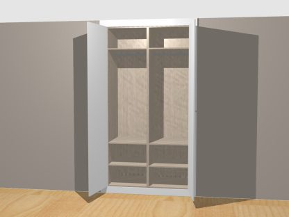Diseño de armario empotrado puertas abatibles lacado blanco - Imagen 2