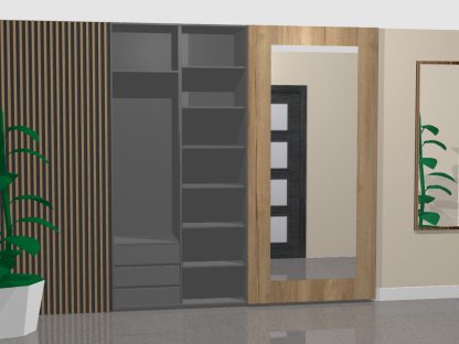Armario Empotrado con Revestimiento de Pared Palilleria MDF acústico roble - Imagen 3